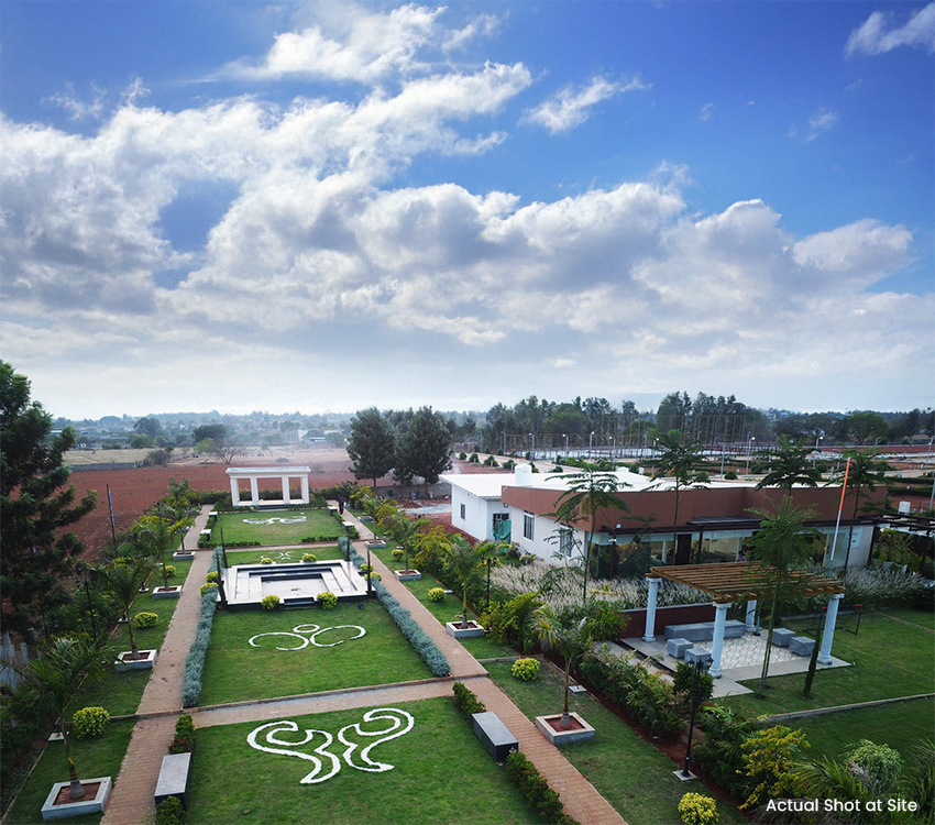 Aerial view of Magical Springs plotted development by Rare Earth